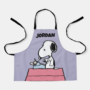 Erdnüsse   Snoopy bei der Schreibmaschine   Name h Schürze