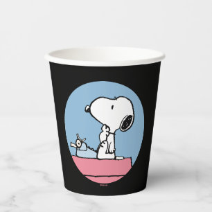 Erdnüsse Snoopy bei der Schreibmaschine Pappbecher