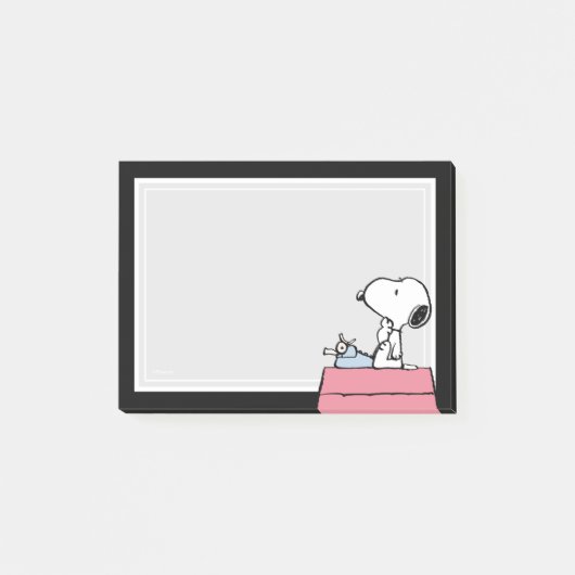 Erdnüsse | Snoopy bei der Schreibmaschine Post-it Klebezettel (Vorderseite)