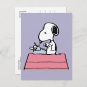 Erdnüsse | Snoopy bei der Schreibmaschine Postkarte (Vorne/Hinten)