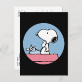 Erdnüsse | Snoopy bei der Schreibmaschine Postkarte (Vorne/Hinten)