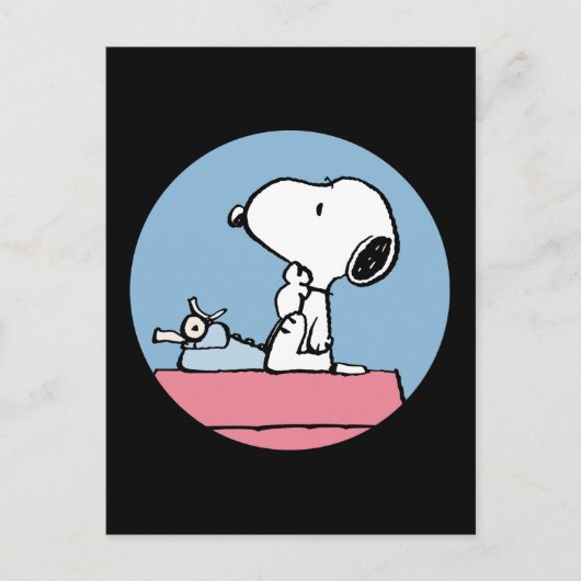 Erdnüsse | Snoopy bei der Schreibmaschine Postkarte (Vorderseite)