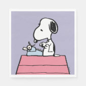 Erdnüsse | Snoopy bei der Schreibmaschine Serviette (Vorderseite)