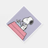 Erdnüsse | Snoopy bei der Schreibmaschine Serviette (Ecke)