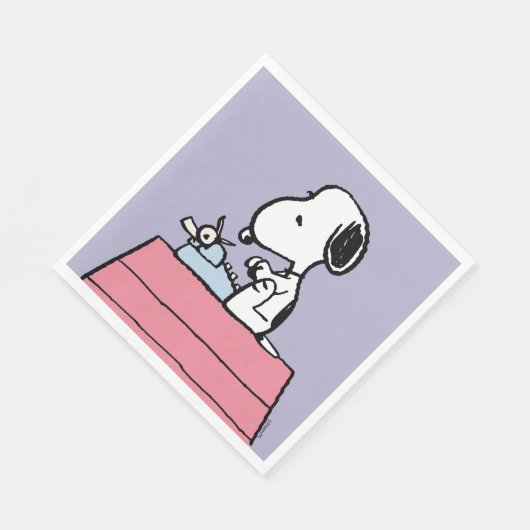 Erdnüsse | Snoopy bei der Schreibmaschine Serviette (Ecke)