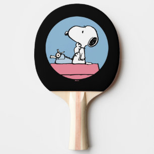 Erdnüsse Snoopy bei der Schreibmaschine Tischtennis Schläger
