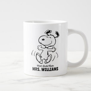Erdnüsse   Snoopy Bester Lehrer Personalisiert Jumbo-Tasse