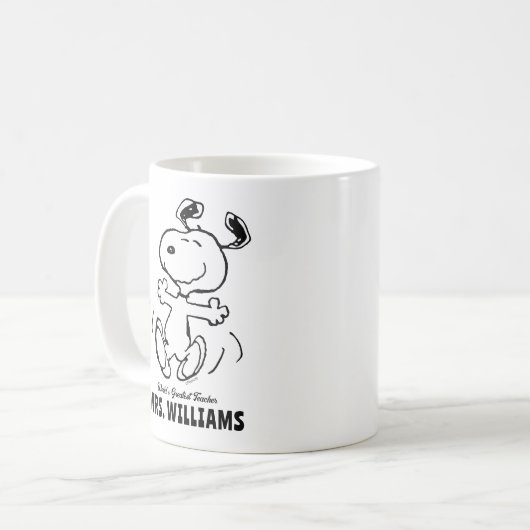 Erdnüsse | Snoopy Bester Lehrer Personalisiert Kaffeetasse (Vorderseite Links)