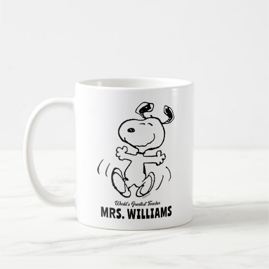 Erdnüsse | Snoopy Bester Lehrer Personalisiert Kaffeetasse (Links)