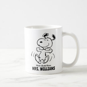 Erdnüsse   Snoopy Bester Lehrer Personalisiert Kaffeetasse