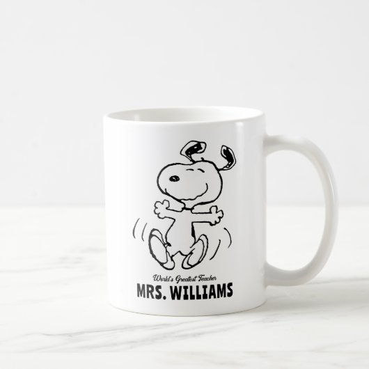 Erdnüsse | Snoopy Bester Lehrer Personalisiert Kaffeetasse (Rechts)