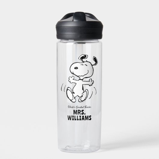 Erdnüsse | Snoopy Bester Lehrer Personalisiert Trinkflasche (Vorderseite)