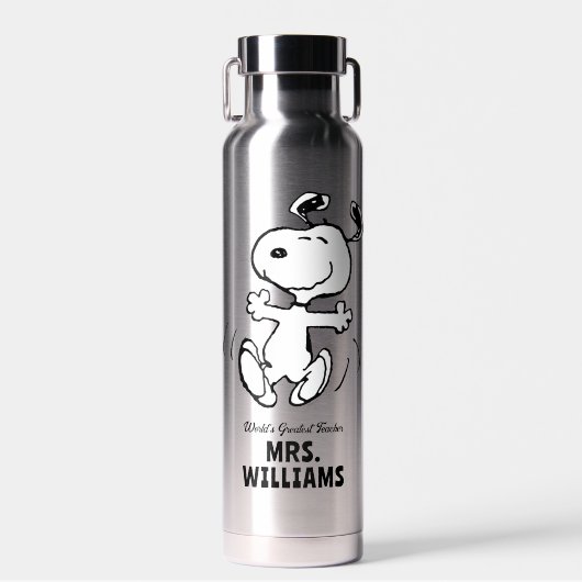 Erdnüsse | Snoopy Bester Lehrer Personalisiert Trinkflasche (Vorne)