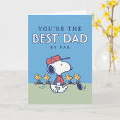 Erdnüsse Snoopy Bester Papa Von Par Golf Benutzerd Karte (Gelbe Blume)