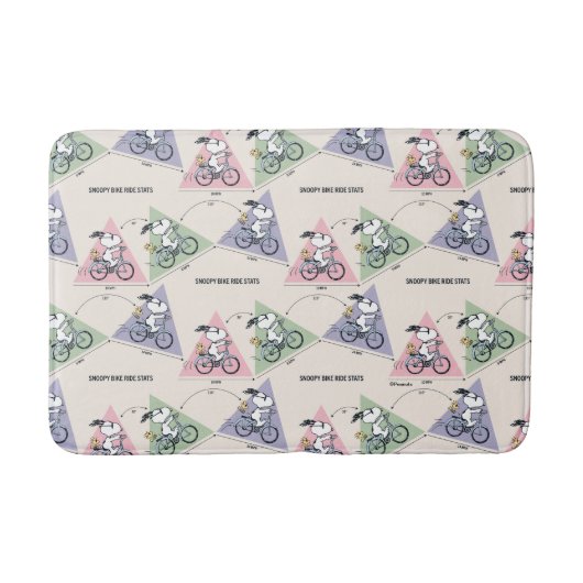 Erdnüsse | Snoopy Bike Ride Stats Badematte (Vorderseite)