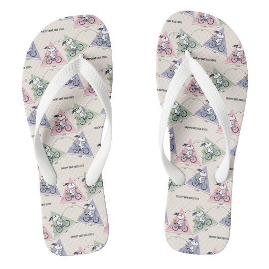 Erdnüsse | Snoopy Bike Ride Stats Badesandalen (Fußbett)