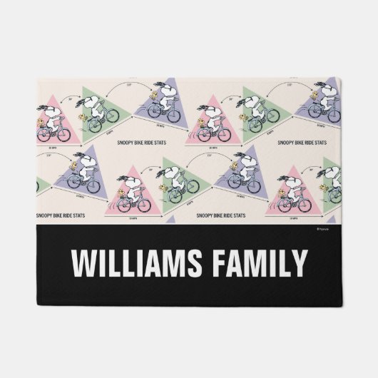 Erdnüsse | Snoopy Bike Ride Stats Fußmatte (Vorderseite)