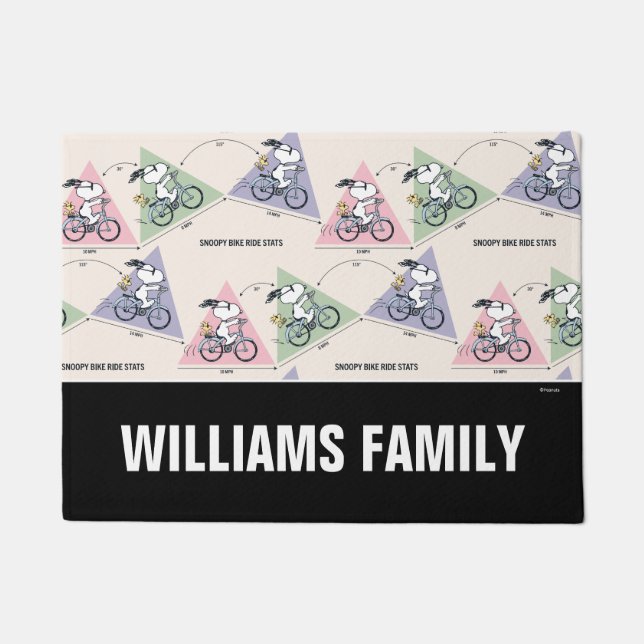 Erdnüsse | Snoopy Bike Ride Stats Fußmatte (Vorderseite)