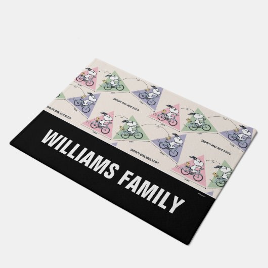 Erdnüsse | Snoopy Bike Ride Stats Fußmatte (Schrägansicht)