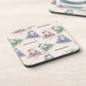 Erdnüsse | Snoopy Bike Ride Stats Getränkeuntersetzer (Linke Seite)