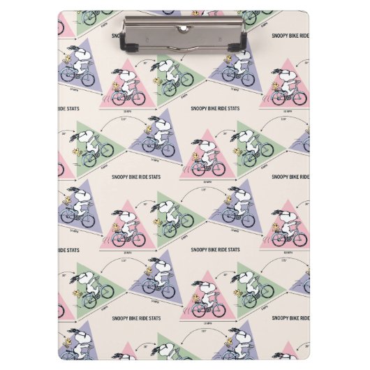 Erdnüsse | Snoopy Bike Ride Stats Klemmbrett (Vorderseite)