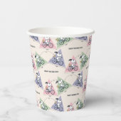 Erdnüsse | Snoopy Bike Ride Stats Pappbecher (Rückseite)