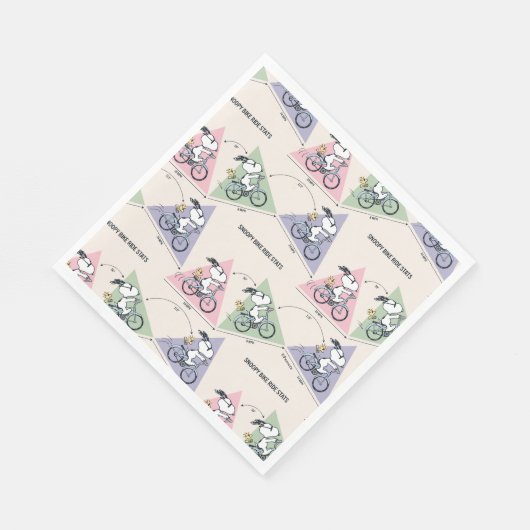 Erdnüsse | Snoopy Bike Ride Stats Serviette (Ecke)