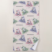 Erdnüsse | Snoopy Bike Ride Stats Strandtuch (Vorderseite)