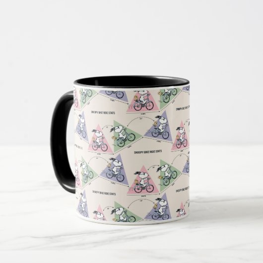Erdnüsse | Snoopy Bike Ride Stats Tasse (Vorderseite Links)