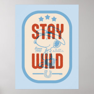 Erdnüsse Snoopy Bleib Wild Cowboy Poster