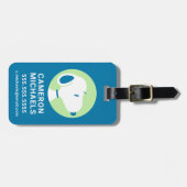 Erdnüsse | Snoopy Blue Deko Dreams Gepäckanhänger (Vorderseite horizontal)