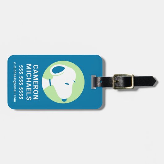 Erdnüsse | Snoopy Blue Deko Dreams Gepäckanhänger (Vorderseite horizontal)