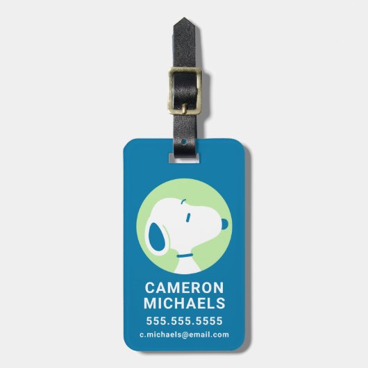 Erdnüsse | Snoopy Blue Deko Dreams Gepäckanhänger (Vorderseite vertikal)