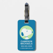 Erdnüsse | Snoopy Blue Deko Dreams Gepäckanhänger (Rückseite vertikal)