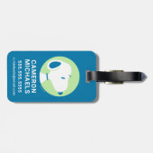 Erdnüsse | Snoopy Blue Deko Dreams Gepäckanhänger (Rückseite horizontal)