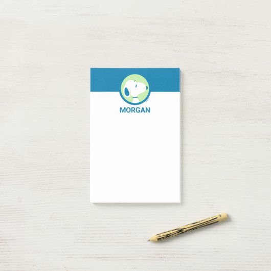 Erdnüsse | Snoopy Blue Deko Dreams | Name hinzufüg Post-it Klebezettel (Auf Schreibtisch)