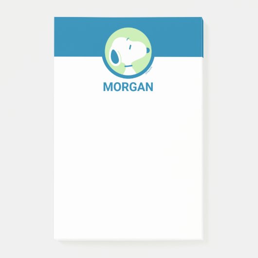 Erdnüsse | Snoopy Blue Deko Dreams | Name hinzufüg Post-it Klebezettel (Vorderseite)