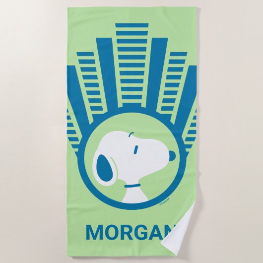 Erdnüsse | Snoopy Blue Deko Dreams | Name hinzufüg Strandtuch (Vorderseite)