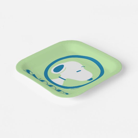 Erdnüsse | Snoopy Blue Deko Dreams Pappteller (Gewinkelt)