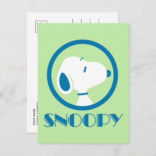 Erdnüsse | Snoopy Blue Deko Dreams Postkarte (Vorne/Hinten)
