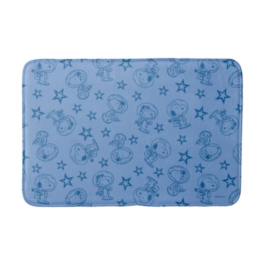 Erdnüsse | Snoopy Blue Space Astronaut Muster Badematte (Vorderseite)