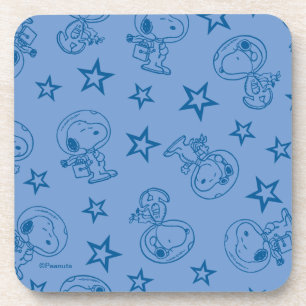 Erdnüsse   Snoopy Blue Space Astronaut Muster Getränkeuntersetzer