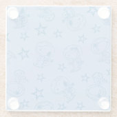 Erdnüsse | Snoopy Blue Space Astronaut Muster Glasuntersetzer (Rückseite)