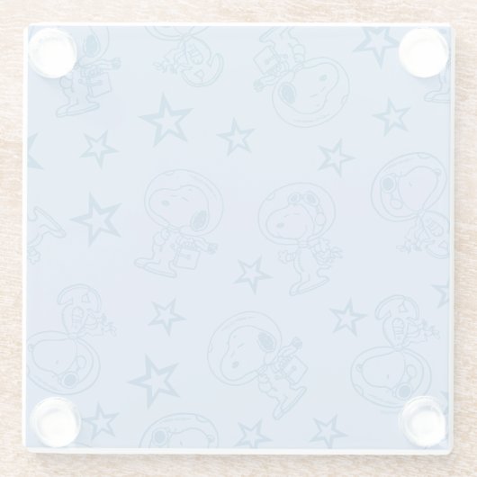 Erdnüsse | Snoopy Blue Space Astronaut Muster Glasuntersetzer (Rückseite)