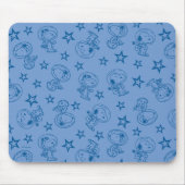 Erdnüsse | Snoopy Blue Space Astronaut Muster Mousepad (Vorne)