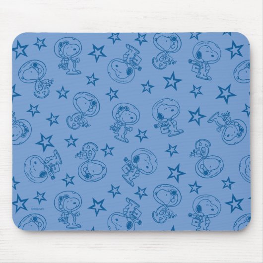 Erdnüsse | Snoopy Blue Space Astronaut Muster Mousepad (Vorne)