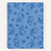 Erdnüsse | Snoopy Blue Space Astronaut Muster Notizblock (Vorderseite)
