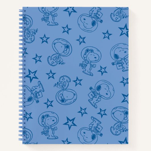 Erdnüsse | Snoopy Blue Space Astronaut Muster Notizblock (Vorderseite)