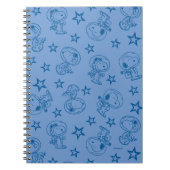 Erdnüsse | Snoopy Blue Space Astronaut Muster Notizblock (Vorderseite)
