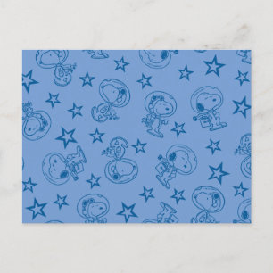 Erdnüsse   Snoopy Blue Space Astronaut Muster Postkarte